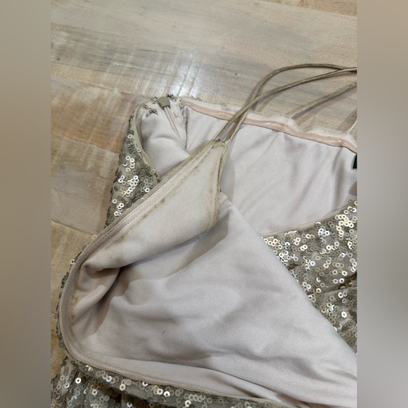 Lauren Ralph Lauren Evening Gold sequin Dress gown - Picture 14 of 17